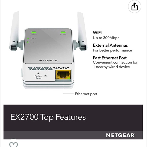 NETGEAR EX2700 300 Mbps WiFi Range Extender - Picture 4 of 10